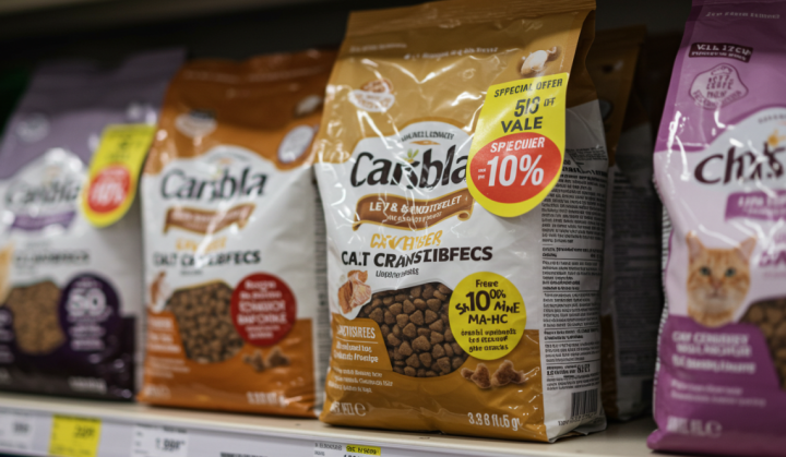 Vente de croquettes pour chat, Cantal
